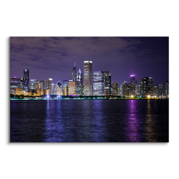 Obraz Nocna Panorama Chicago 30x20cm