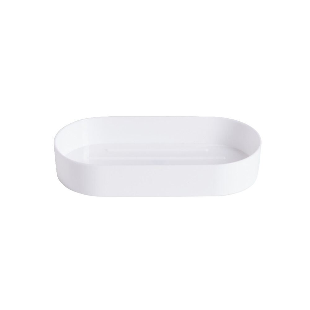 Porte savon plastique blanc 8x13,5cm