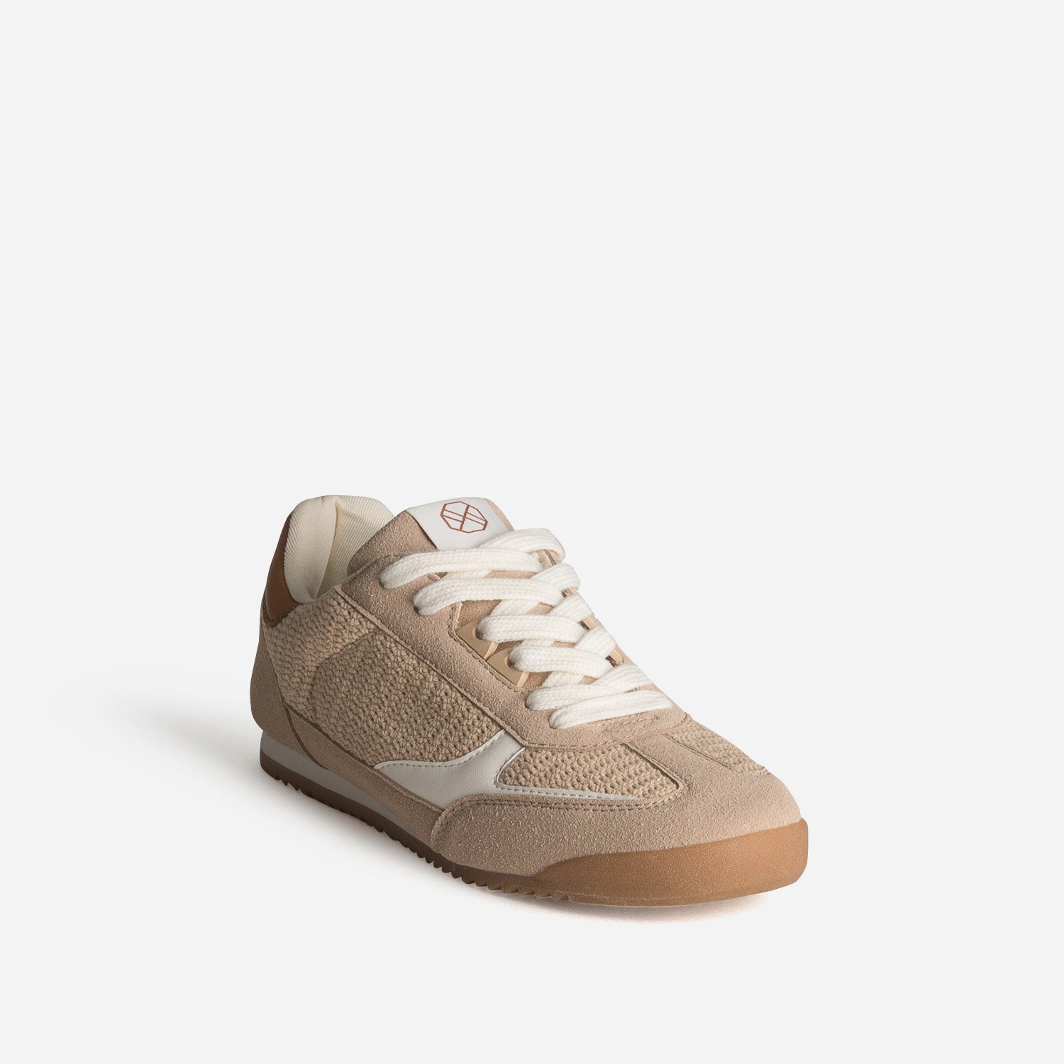 Tennis beige tressée bi-matière
