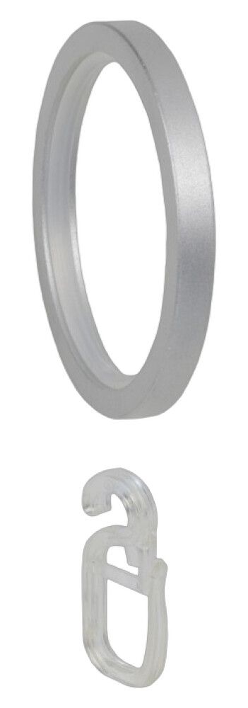 GARDINRING LIEDECO PUR 20MM MED KROK SØLV 10STK