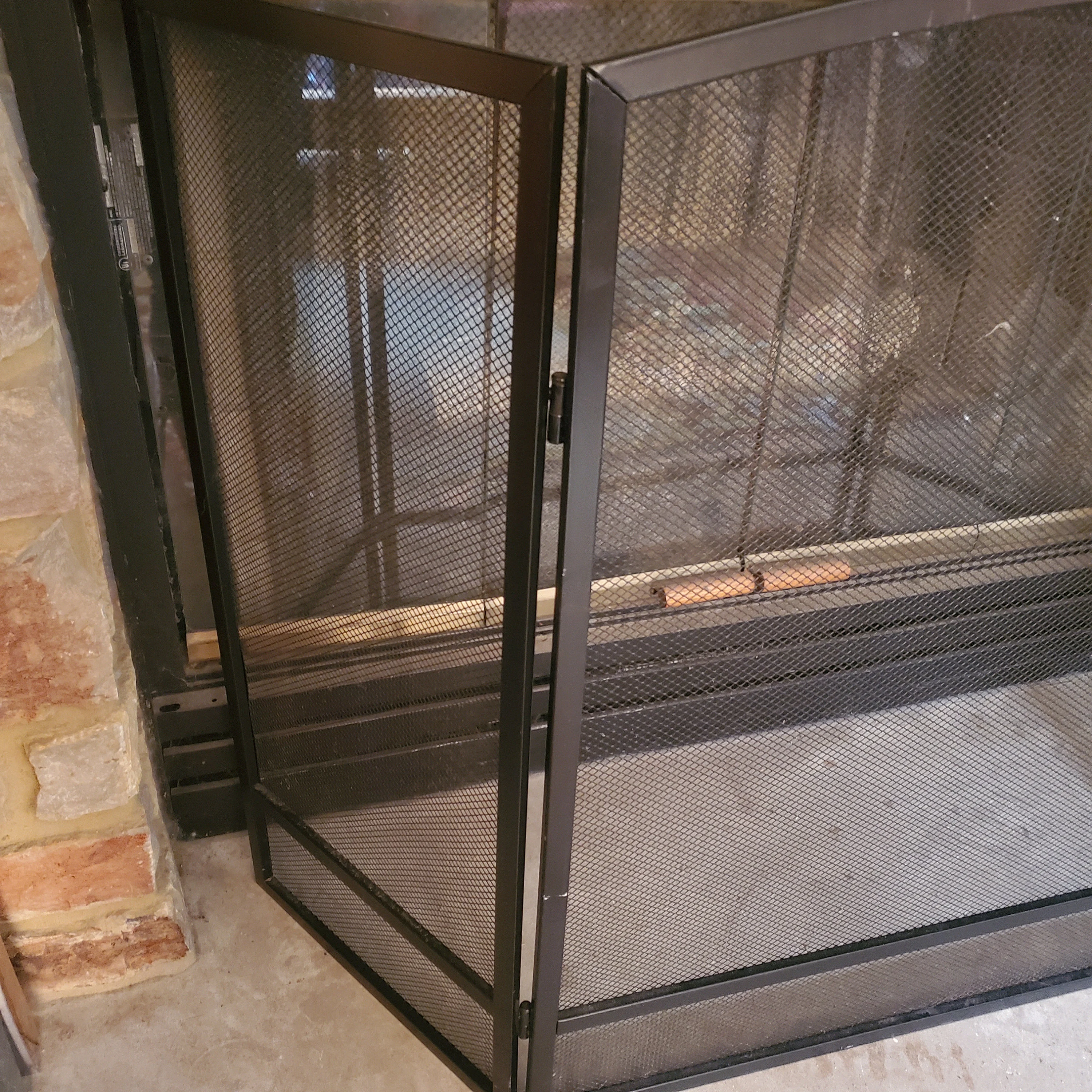 Metal Folding Fireplace Screen Black Finish 3Panel