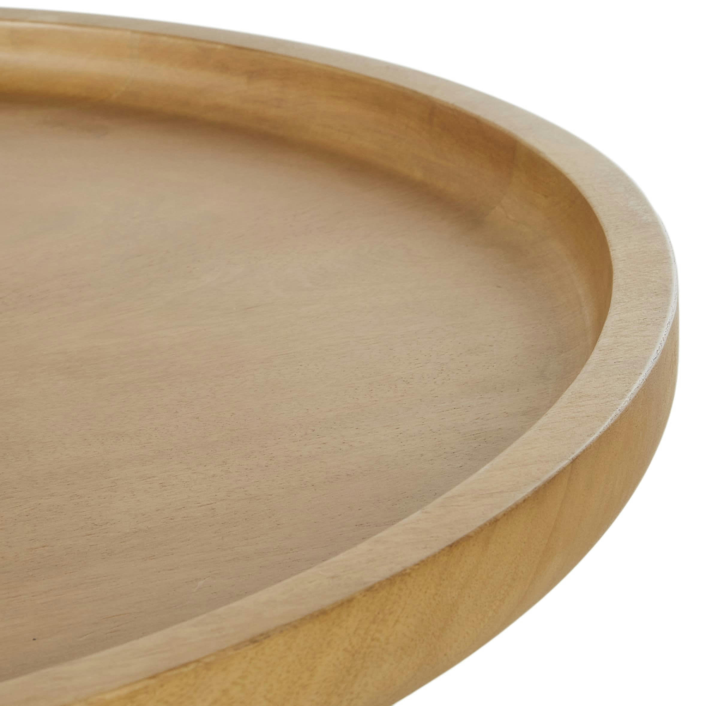 Malaya - Table basse ronde en bois de manguier massif