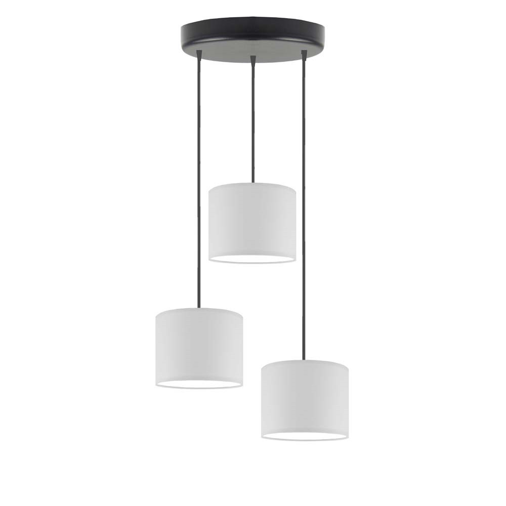 Lampa wisząca 3 klosze PUEBLO Czarny/ Jasny Szary
