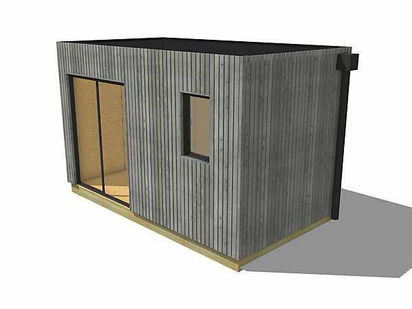 Bureau de jardin 4 saisons en bois 4,4 x 2,4 x 2,7 m / isolation RE2020 avec plancher isolé / menuiseries alu k-line