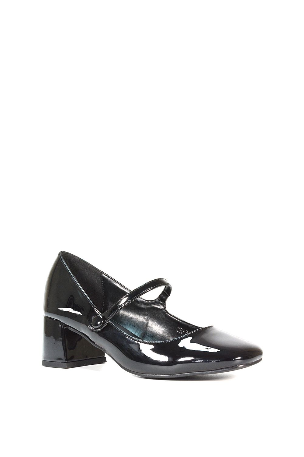 XY London Leneka' Mary Jane Low Block Heel Court Shoes