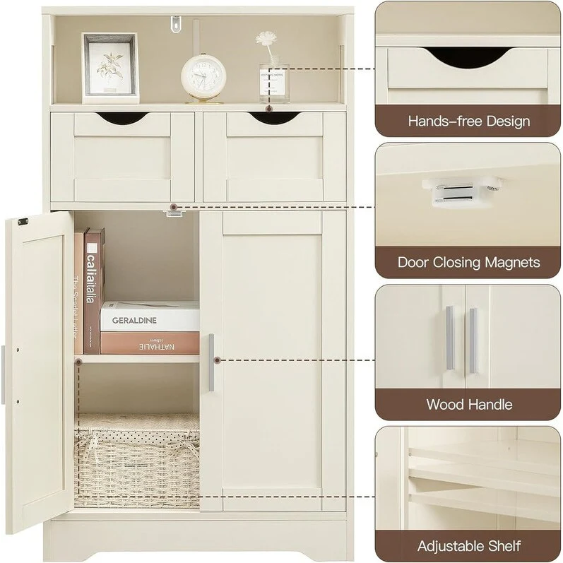 Wooden Storage Cabinet - 59.8D x 12.5W x 24H