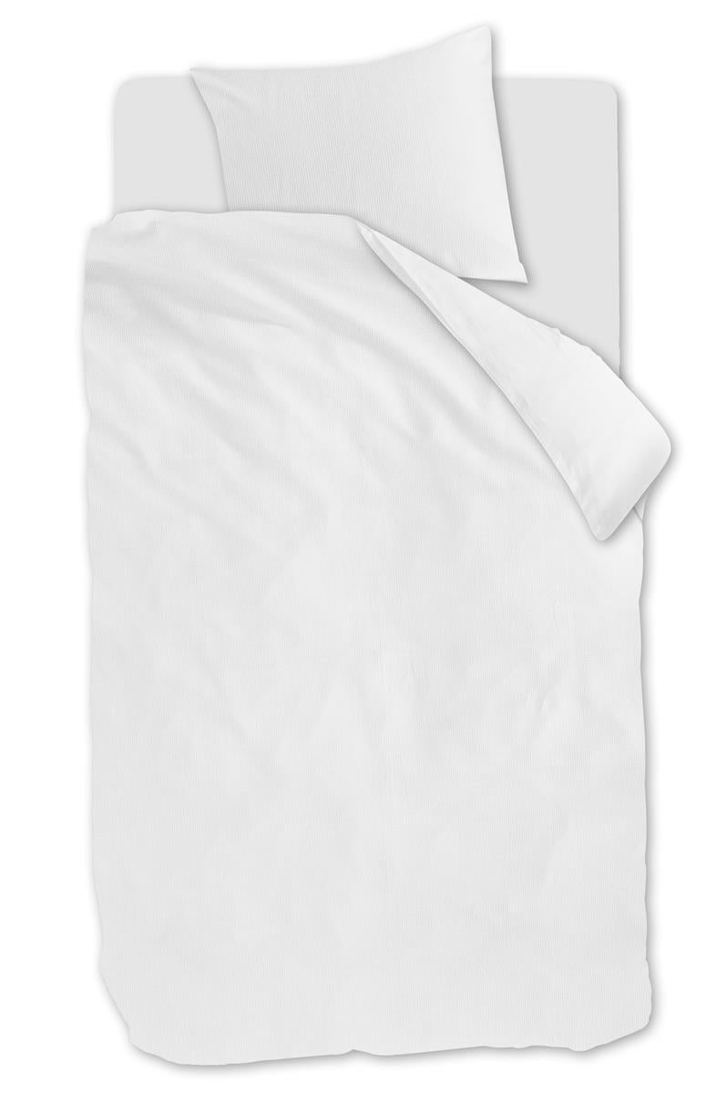 Beddinghouse Blanca dekbedovertrek - Effen - Eenpersoons - 140x200/220 cm - Wit