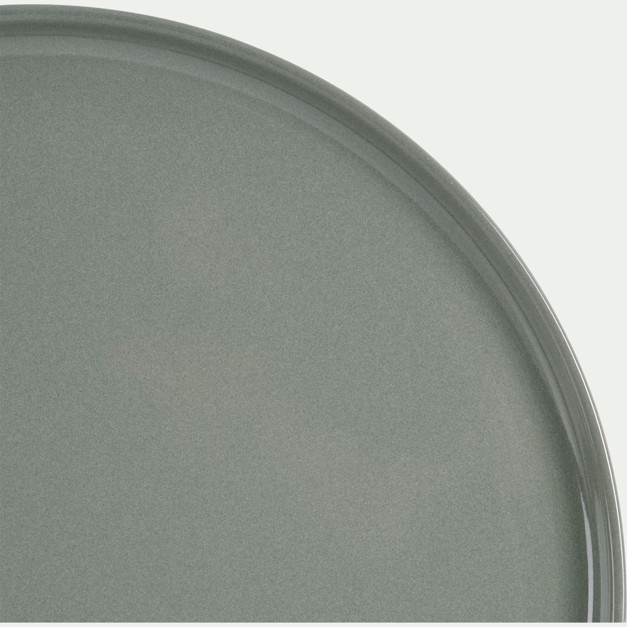 SELMA - Assiette à dessert en faïence D22,3cm - vert cèdre