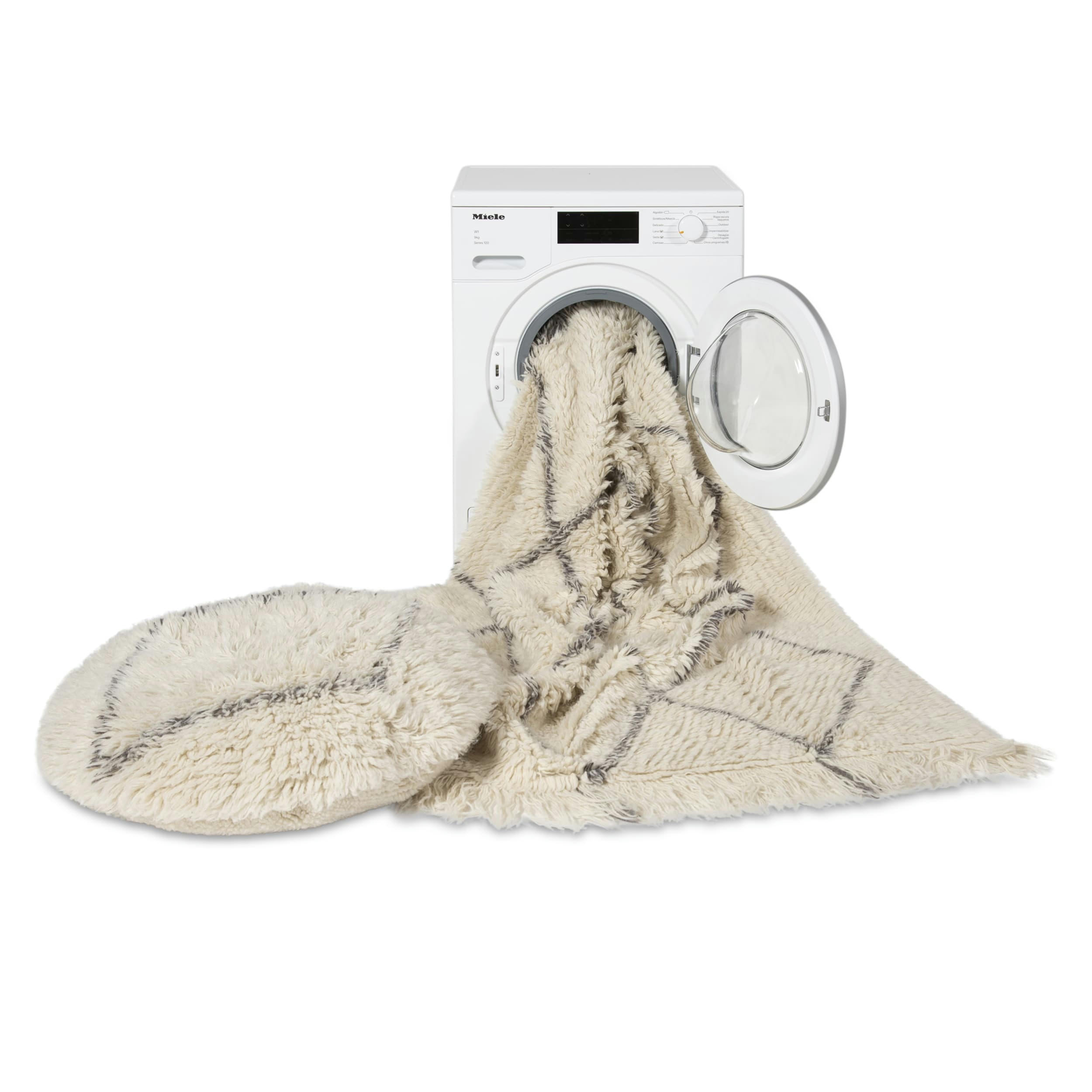 BOHEMIAN CLASSICS - Tapis lavable en laine grise Ø70