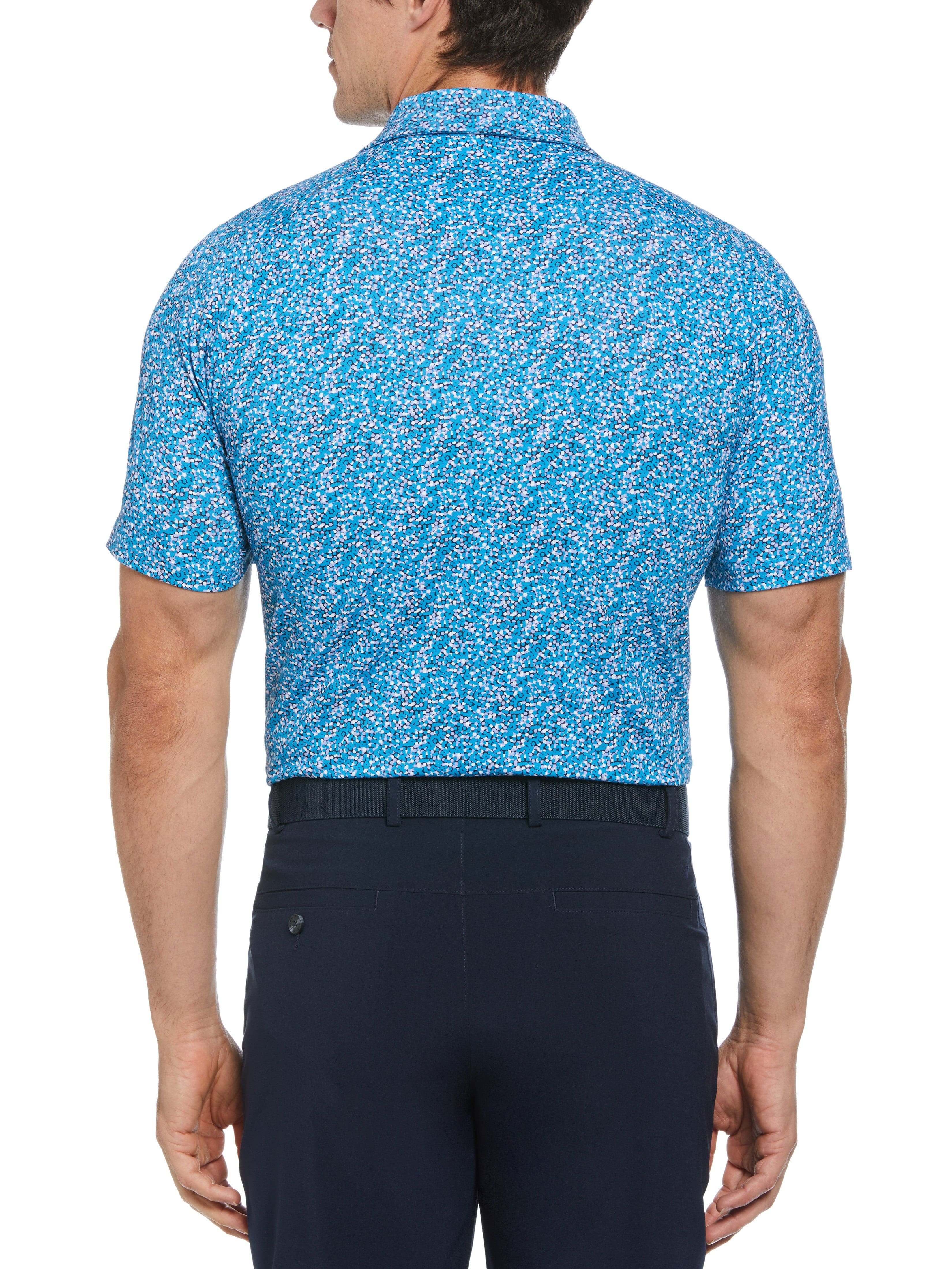 Big & Tall Hexagon Confetti Print Golf Polo