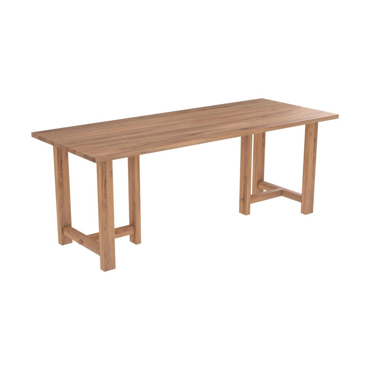 PADAR - Table rectangulaire 8 personnes en bois de teck recyclé 200 cm