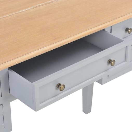 NNEVL Writing Desk Grey 109.5x45x77.5 cm Wood