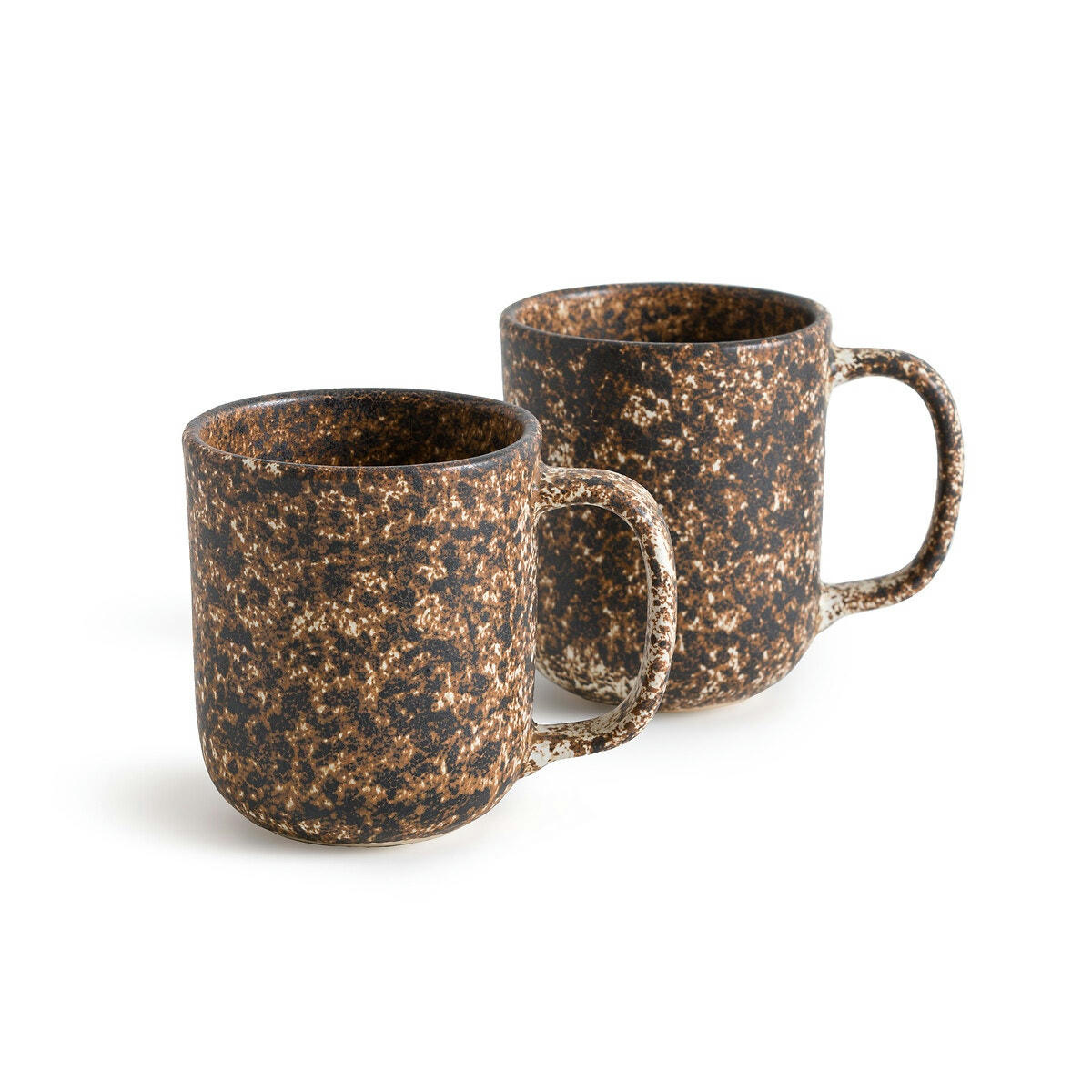 Lot de 2 mugs en grès émaillé mat, Rusty
