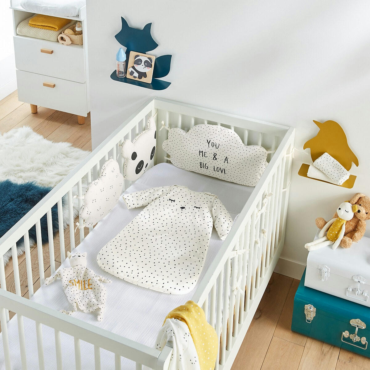 Tour de lit modulable en percale imprimé