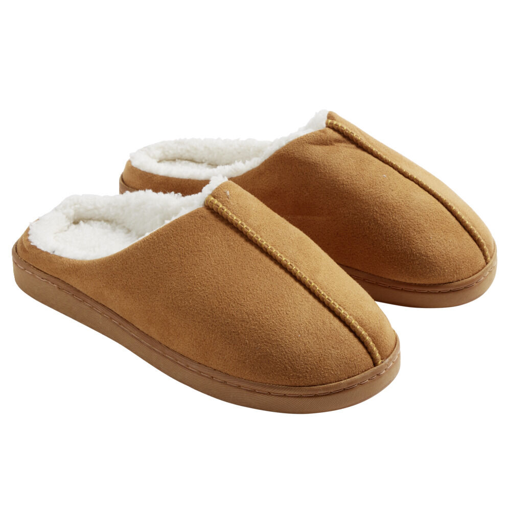 Chaussons mules unisexe marron fourrées T36 à T45
