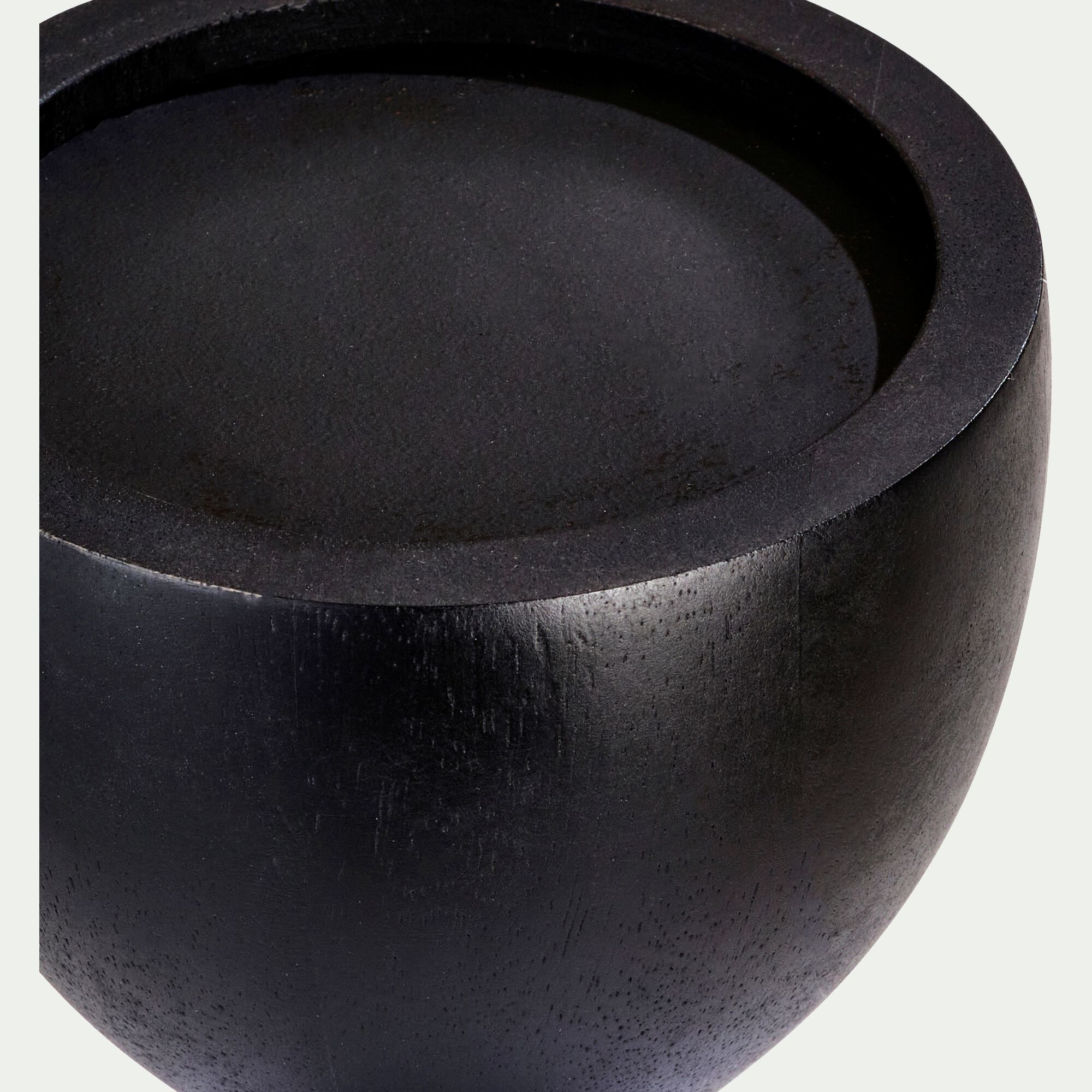 LYNETTE - Bougeoir en bois de manguier D13,5xH40cm - noir