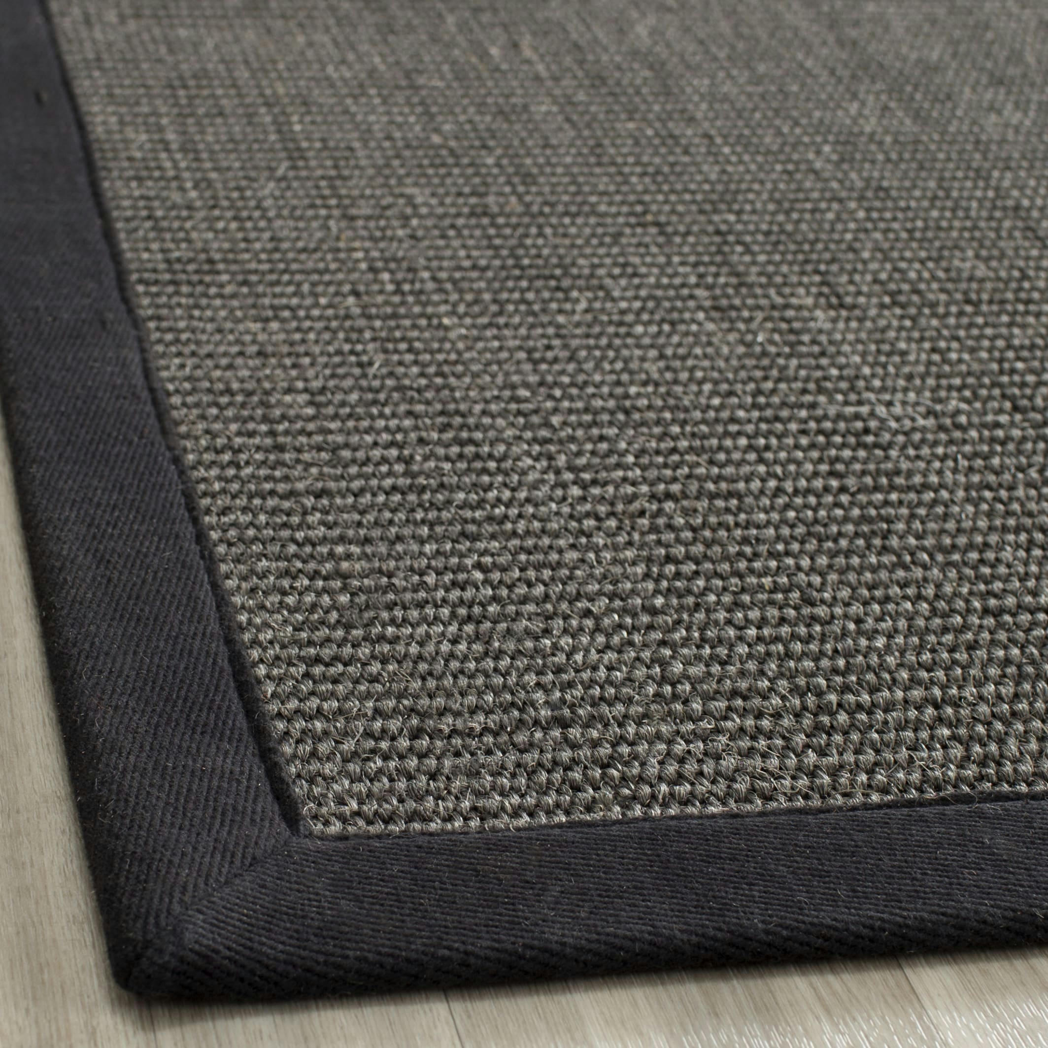 NATURAL FIBER - Tapis de salon interieur en gris charbon, 183 x 274 cm