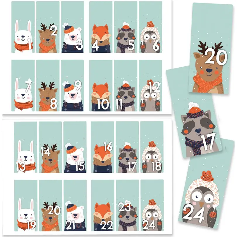 Sticker blaue Waldtiere