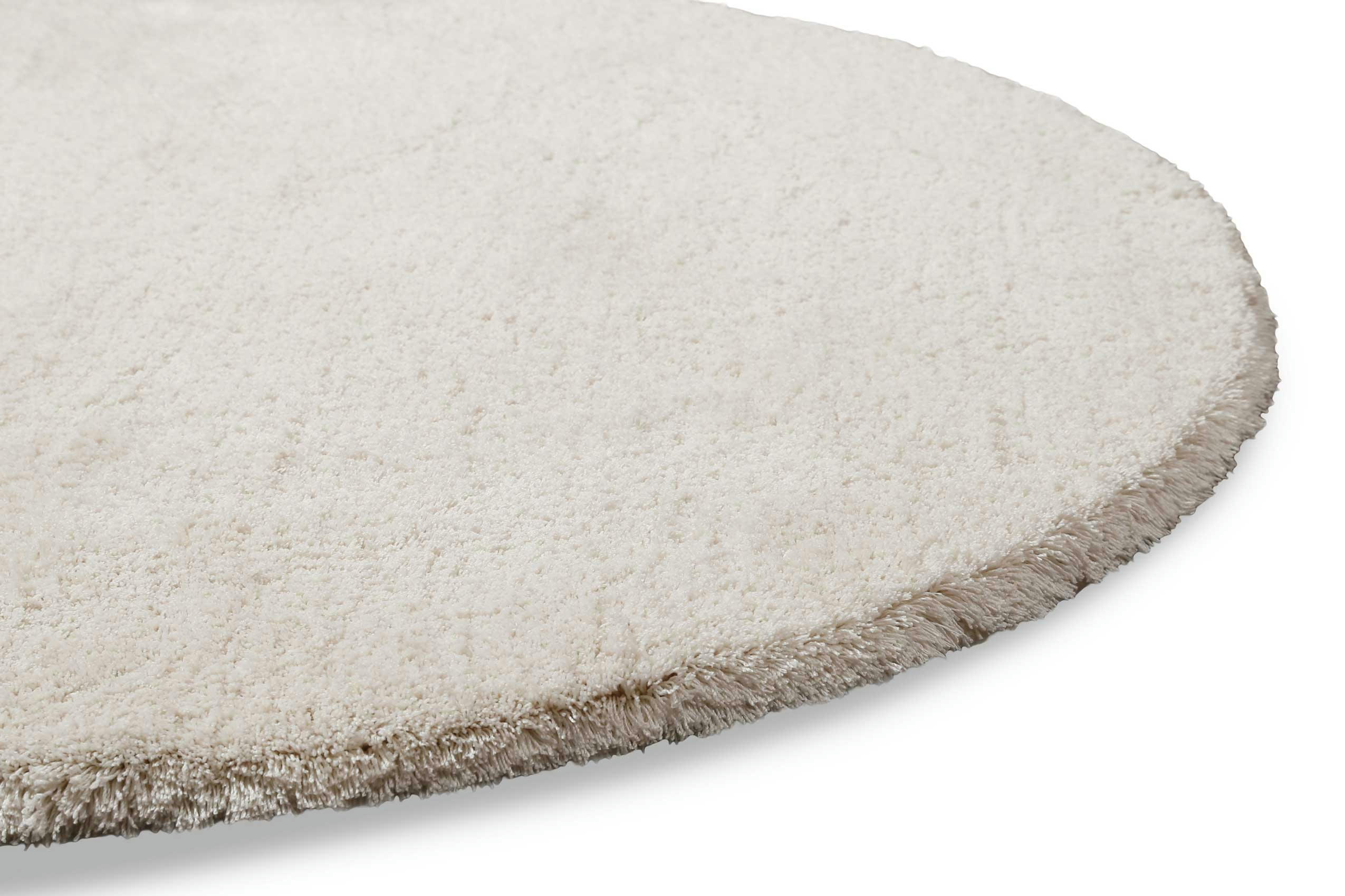 PORTO AZZURRO - Tapis de bain microfibre rond très doux uni blanc crème D90