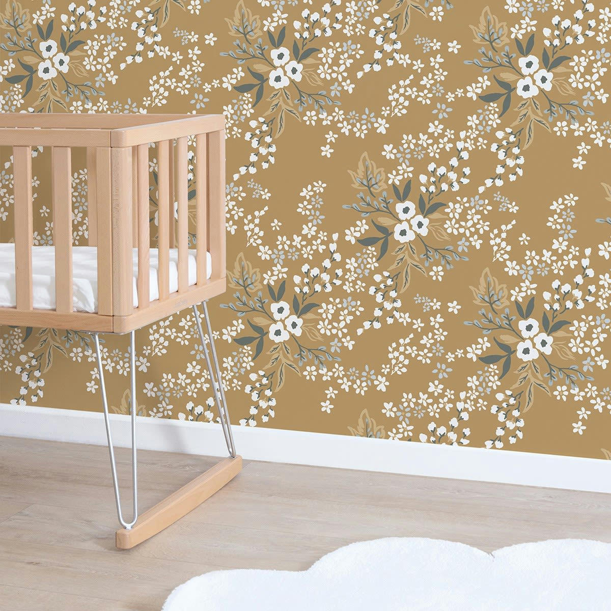 BRAYLYNN - Papier peint floral constellation jaune