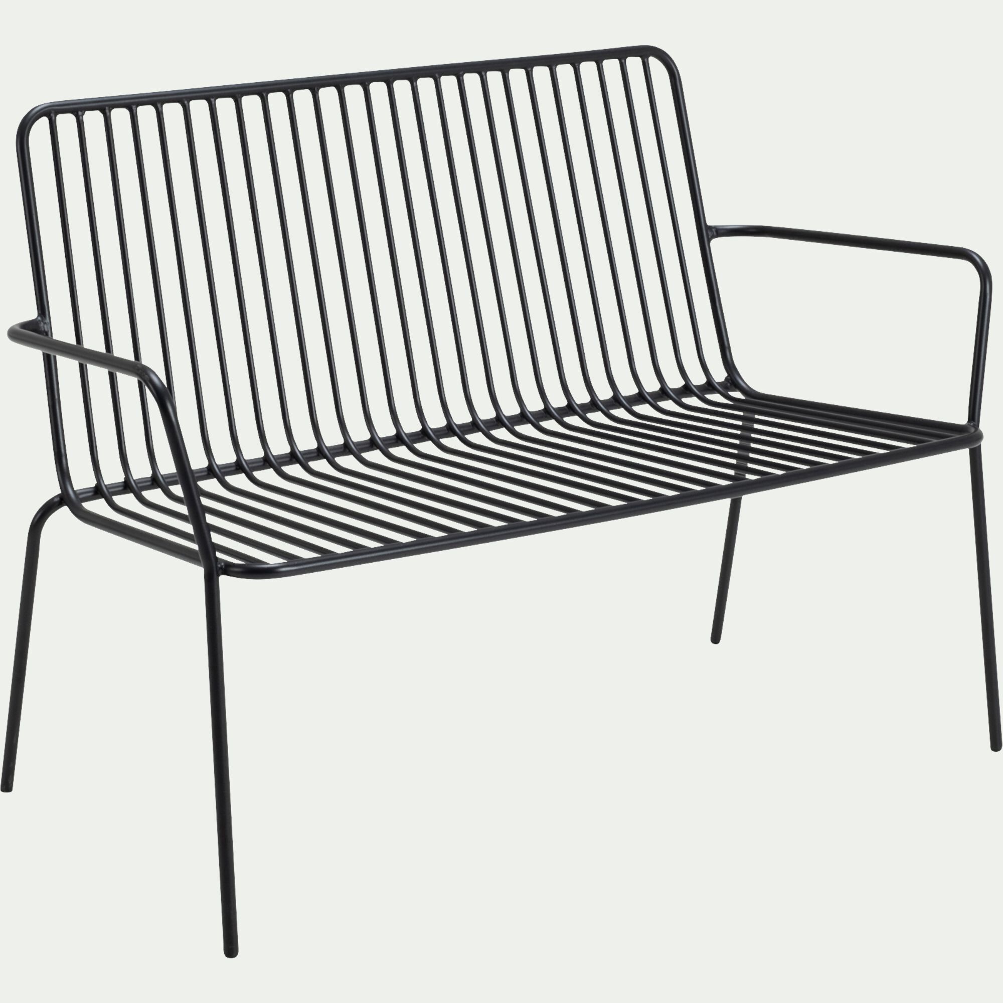 MARE - Canapé de jardin en acier - noir (2 places)