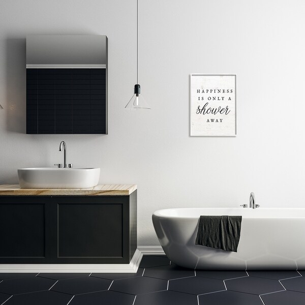Stupell Industries Happiness Only A Shower Away Framed Giclee Art by Lil' Rue