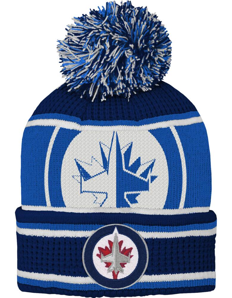 NHL Winnipeg Jets Grinder Cuffed Pom Knit Hockey Touque, Youth