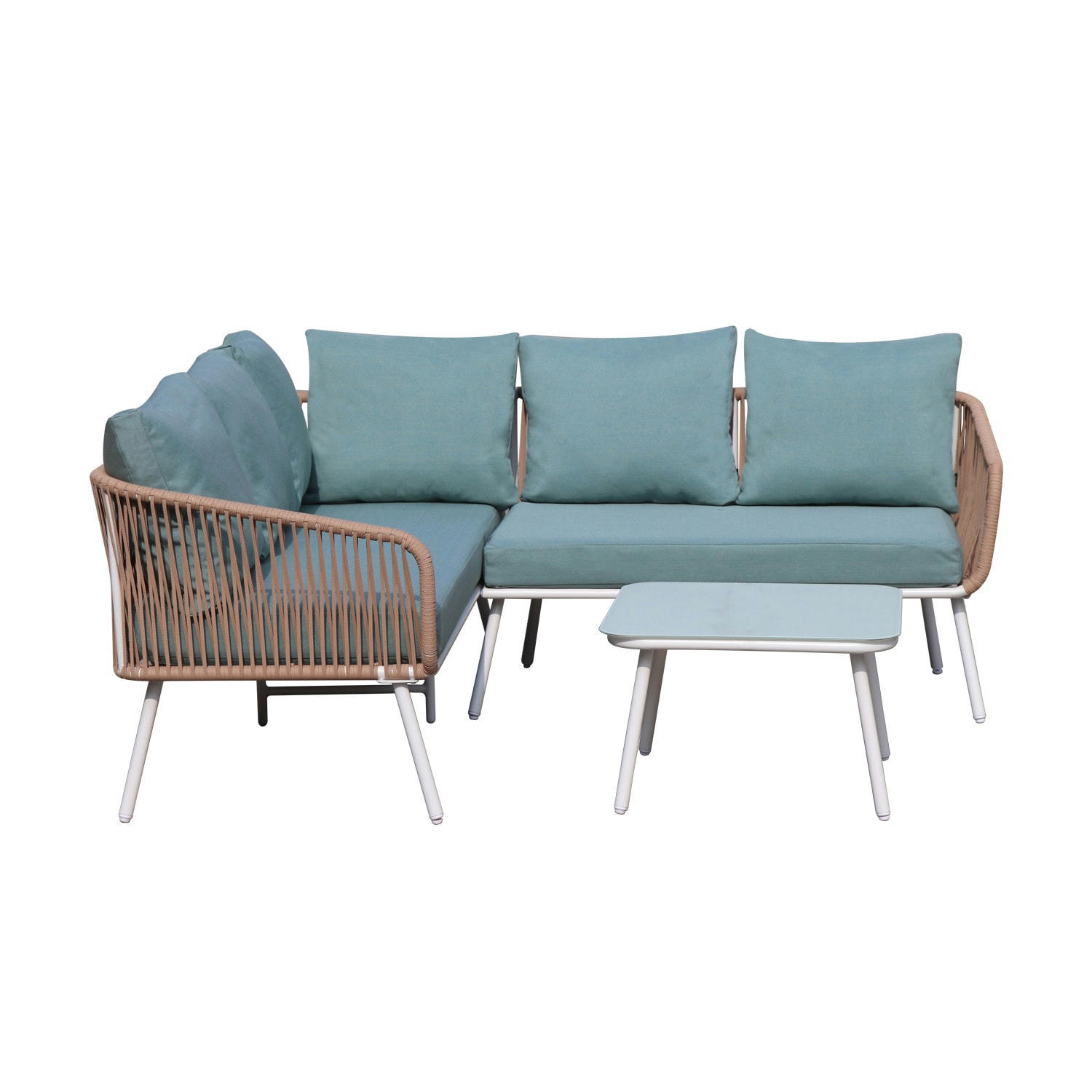 SANTORIN - Salon de jardin avec angle 5 places