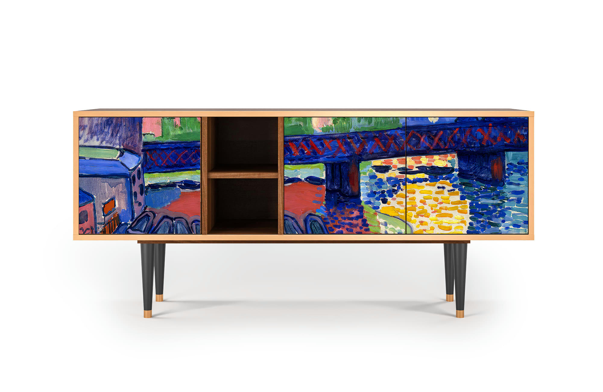 CHARING CROSS BRIDGE BY ANDRE DEAIN - Meuble TV  multicolore 3 tiroirs L 150 cm