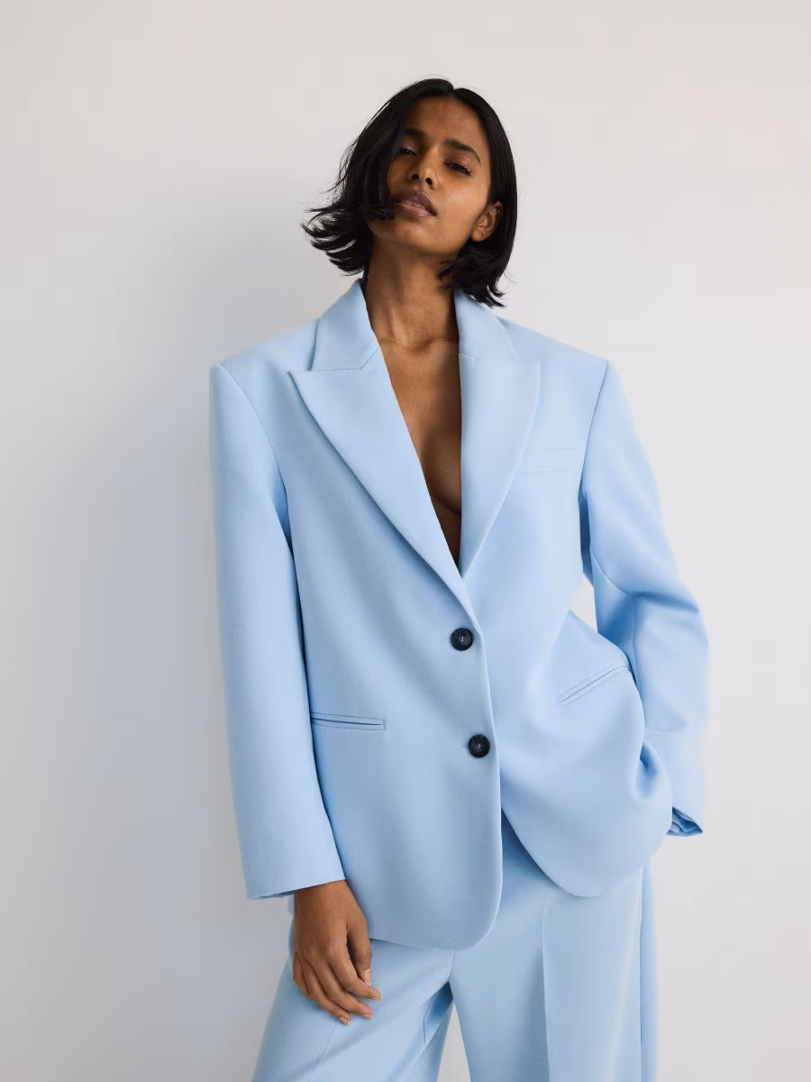 Oversized Blazer With Viscose Blend