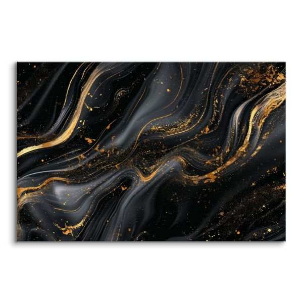 Obraz Czarny Marmur W Stylu Glamour 30x20cm