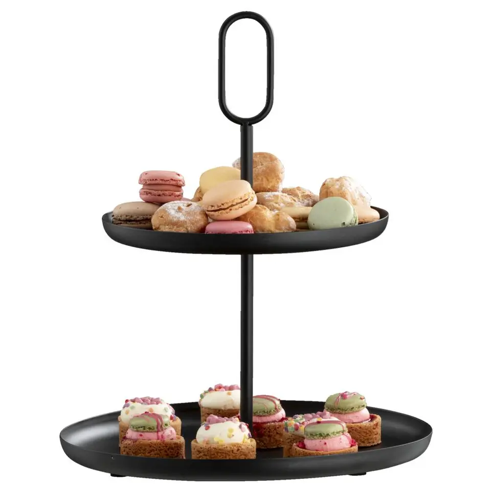 Etag&egrave;re Julia - zwart metaal - 36x&Oslash;30 cm