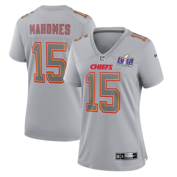 Patrick Mahomes Kansas City Chiefs Nike Women's Super Bowl LVIII Atmosphere Fashion Game Jersey - Gray