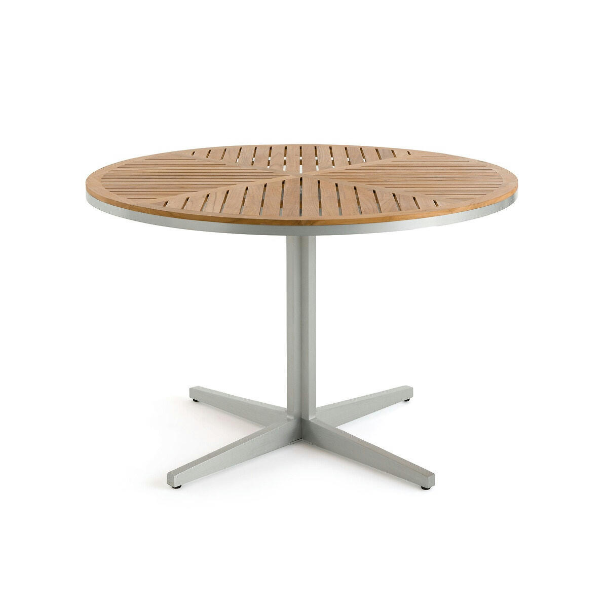 Table de jardin ronde teck/aluminium, Maestrale