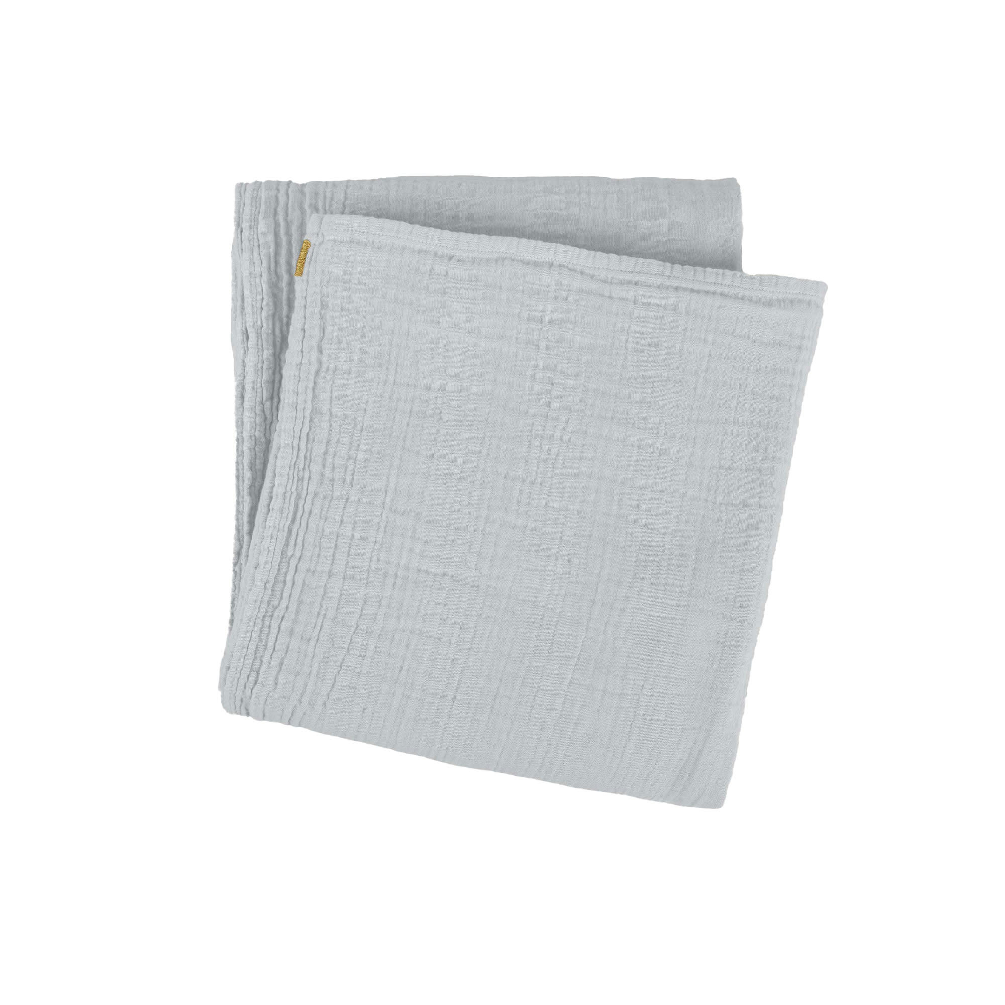 - Plaid en double gaze de coton 170x250 bleu subtil