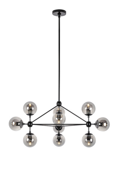 MOOSEE lampa wisząca PLANETARIO 10 czarna - klosze dymione