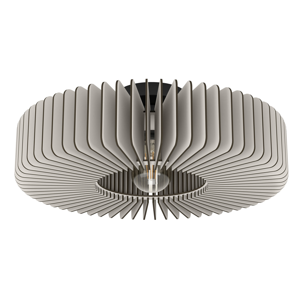 EGLO plafondlamp Palombaia - e27 - ø 50 cm - grijs/zwart - hout/staal