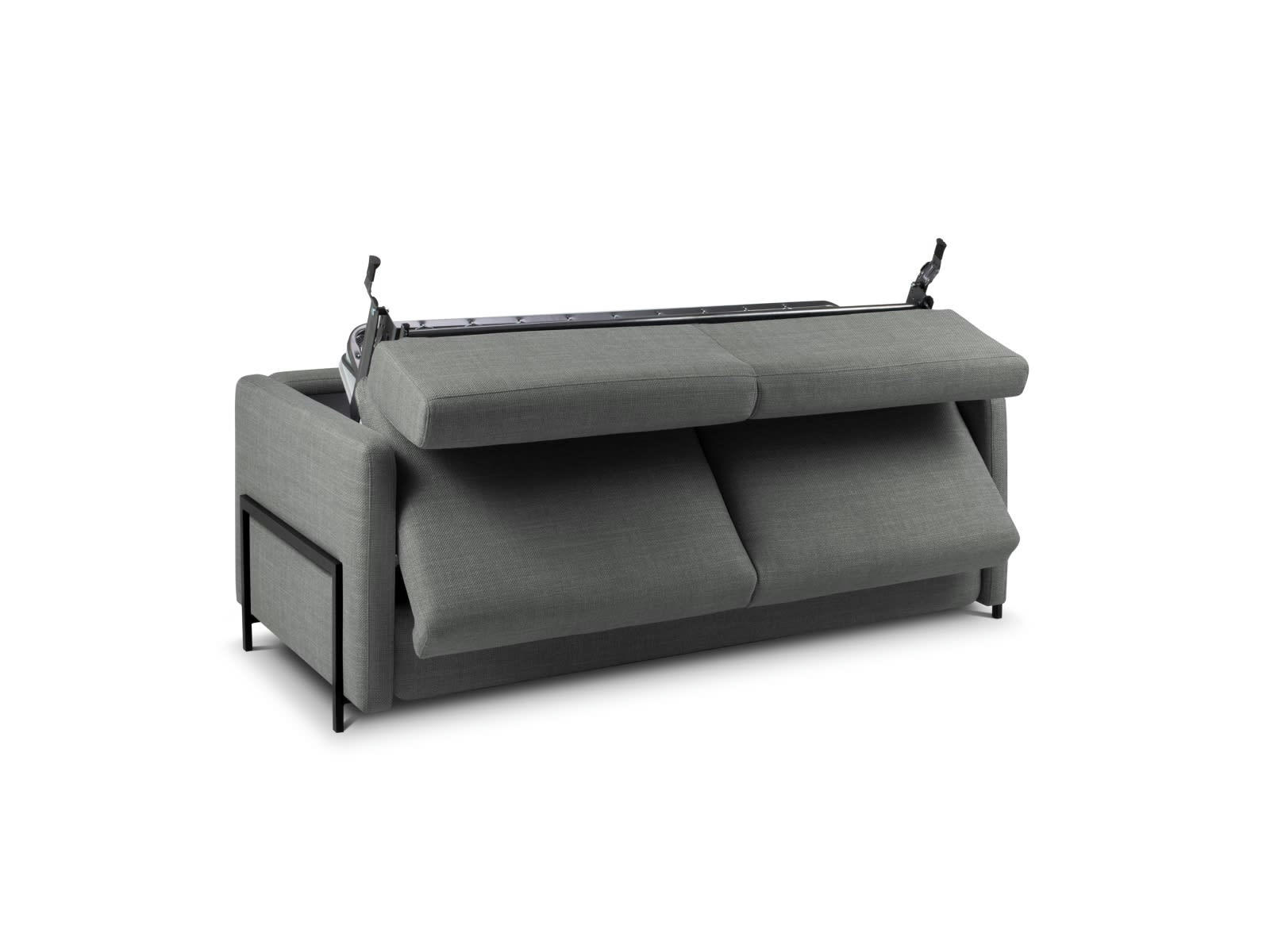 YANIS - Canapé Convertible 2 places en Tissu Structurel Gris