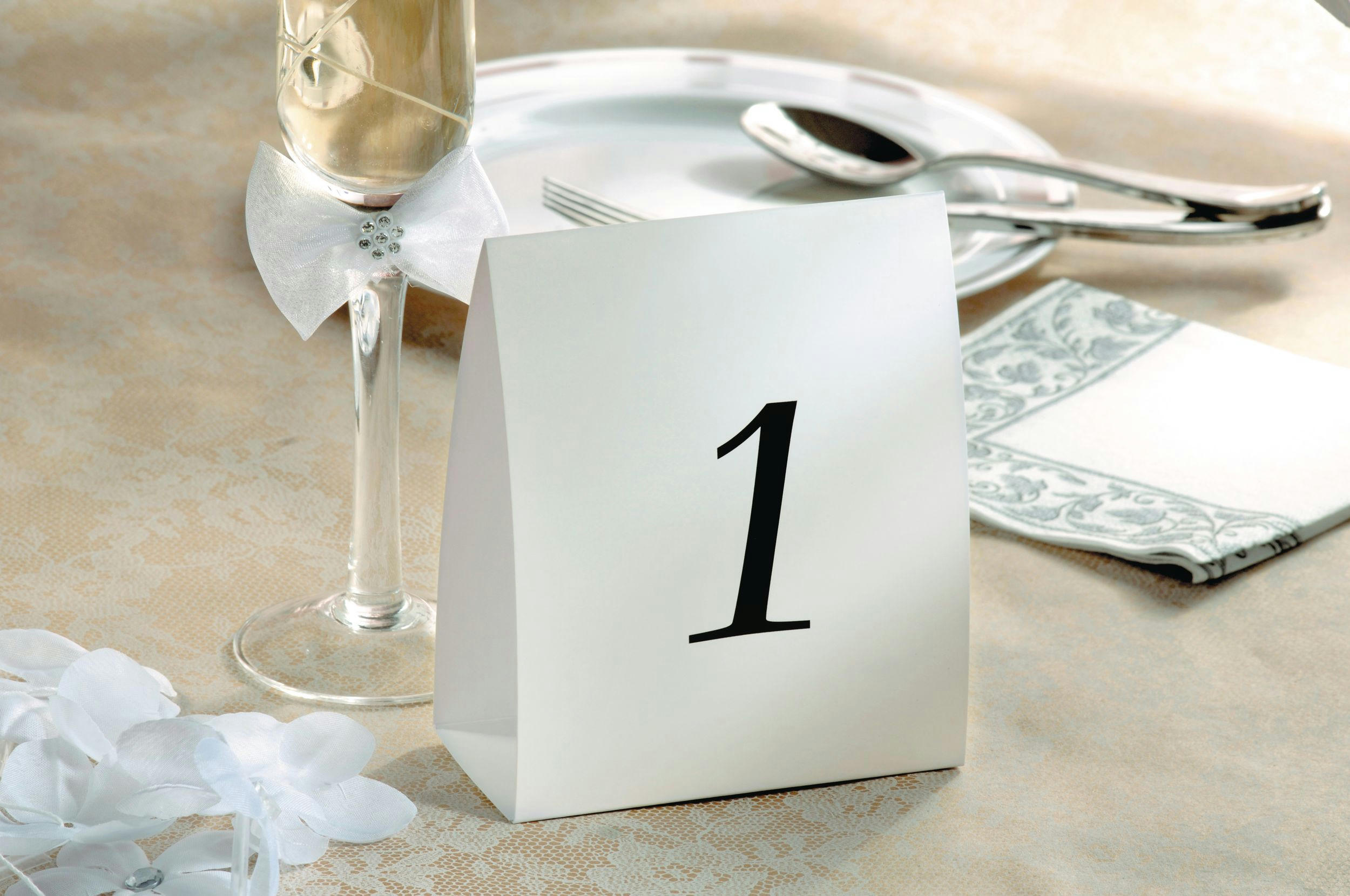 Table Number Tent Cards, 1-12