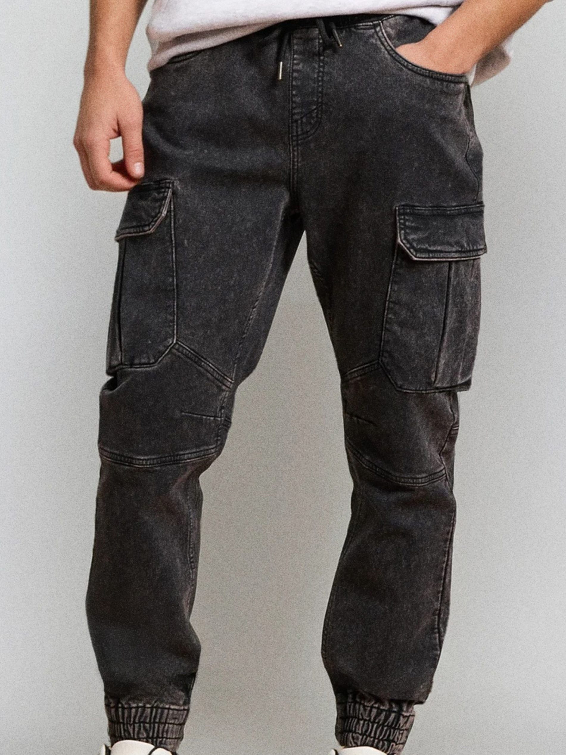 Jeansy regular jogger cargo
