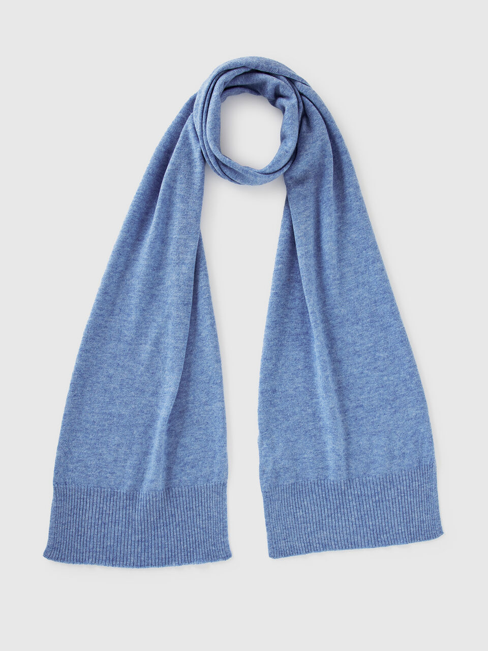 Light blue marl scarf in pure Merino wool