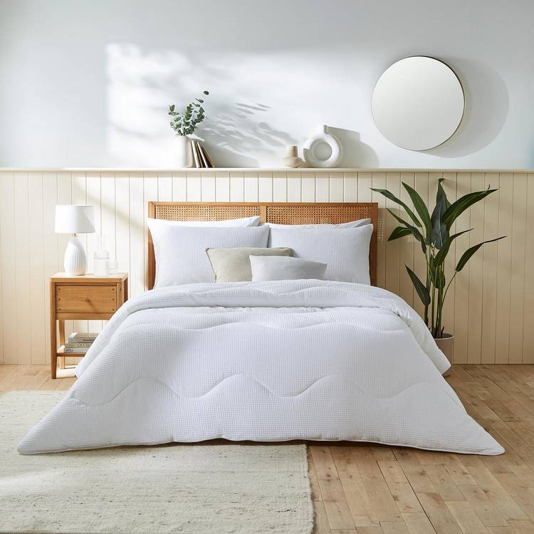 Night Lark Cotton Waffle Coverless 4.5 Tog Duvet Set- Single
