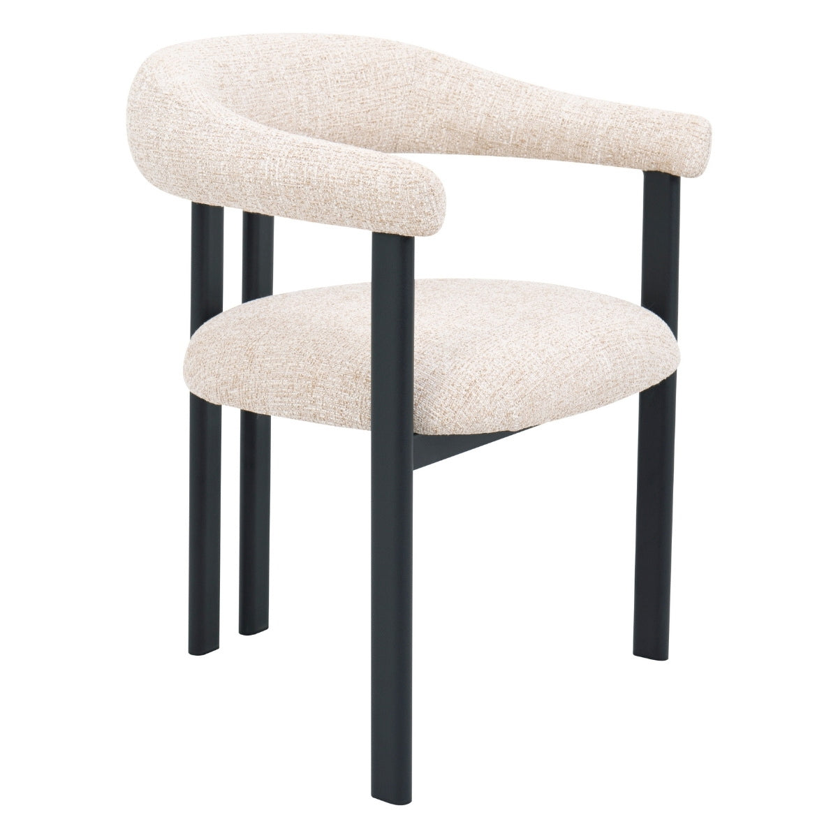DÉJA Living Eetkamerstoel Odense - Stof - Beige/Zwart - Set van 2