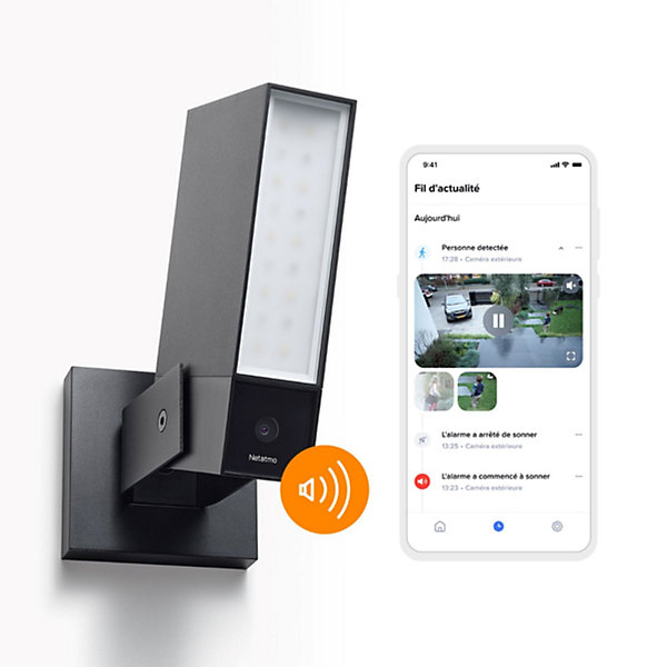 Caméra de surveillance extérieure connectée avec sirène Netatmo 2K 4MP noir