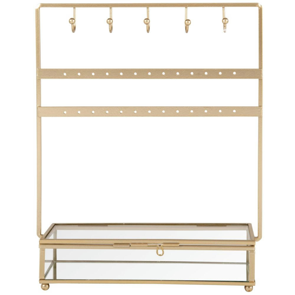 JOYCE - Porte-bijoux en métal et verre transparent