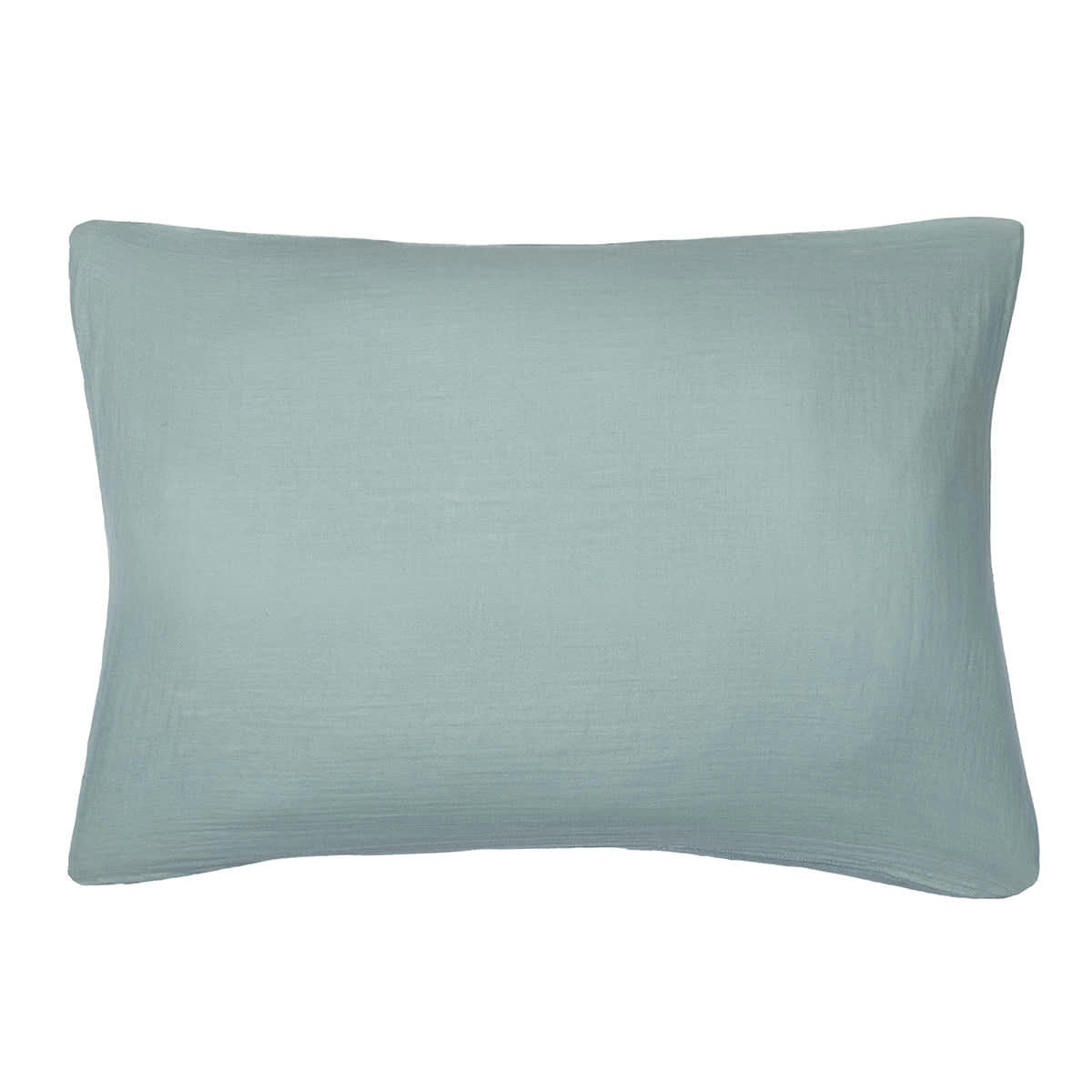 CLARA - Taie d'oreiller (x1) gaze de coton  50x70 bleu aqua