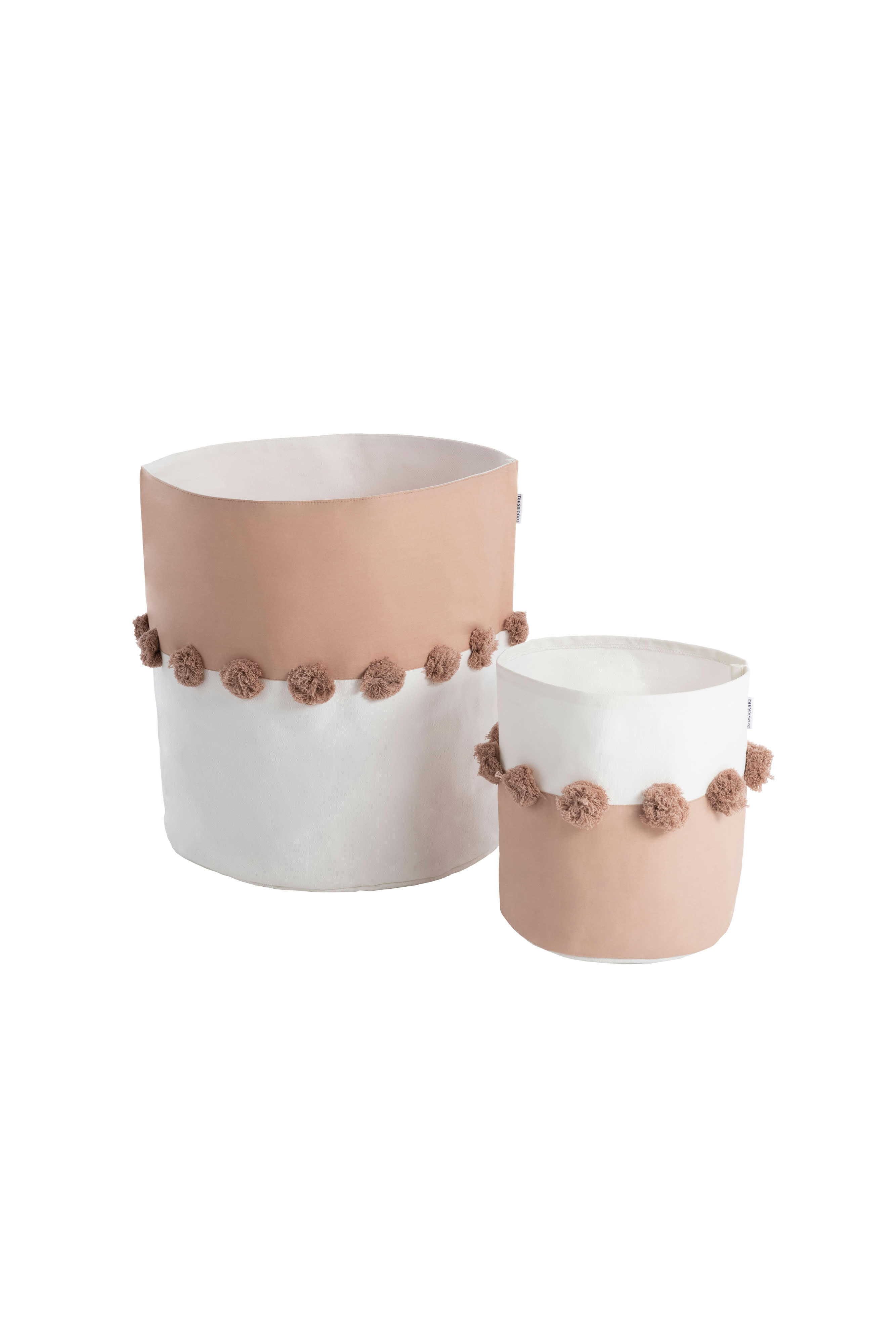 - Paniers de rangement en coton 100 % rose 37x40cm