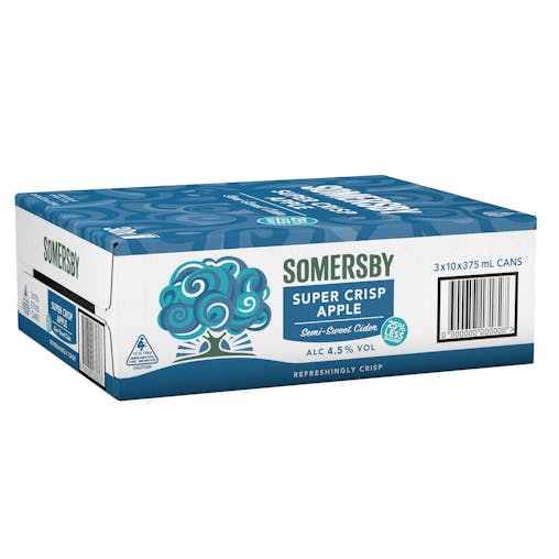 Somersby Supercrisp, Easy Drinking Sparkling Cider, 4.5% ABV, 375mL (Case of 30 Cans)