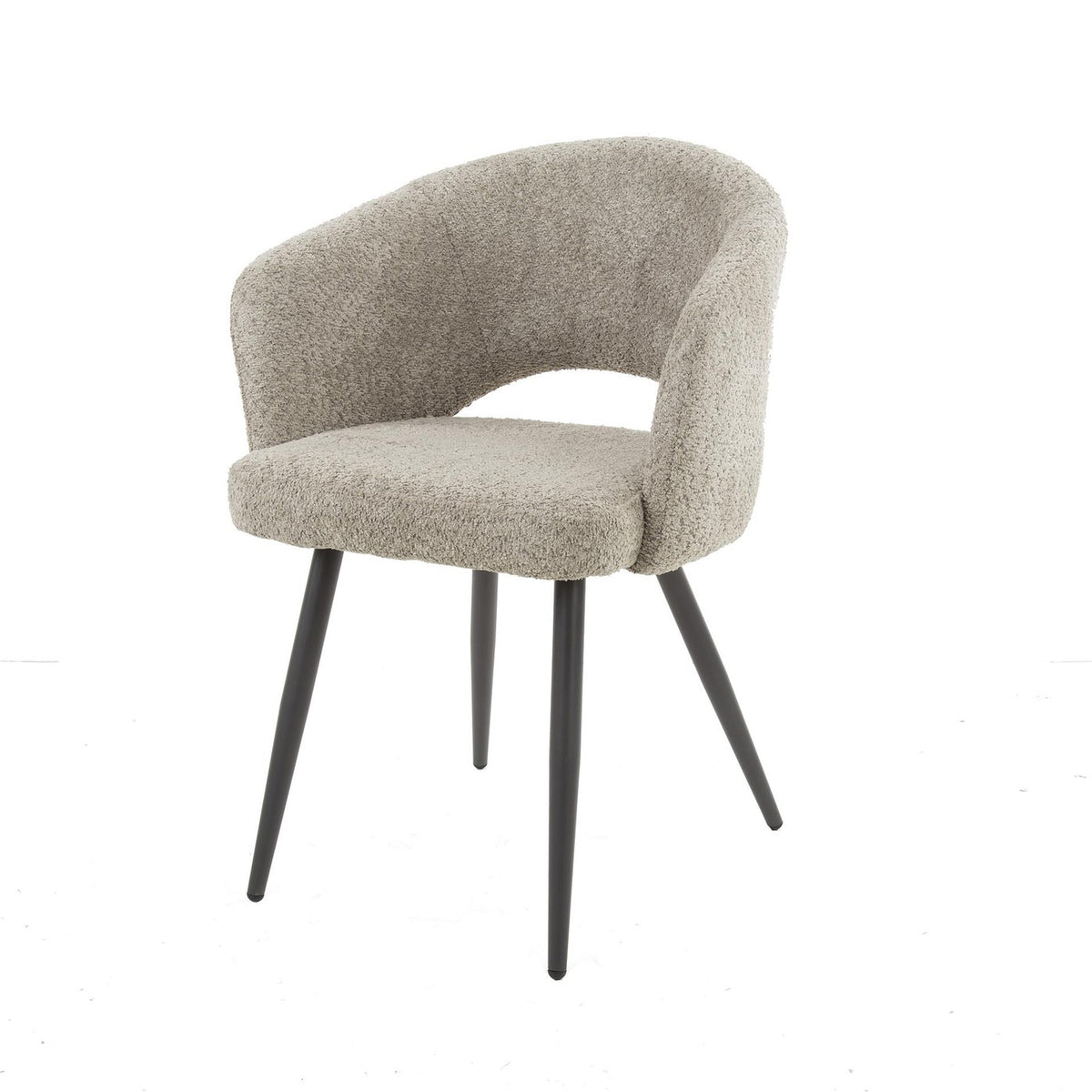 Giga Meubel Eetkamerstoel Salon Tissee - Zand Bouclé - Set van 2
