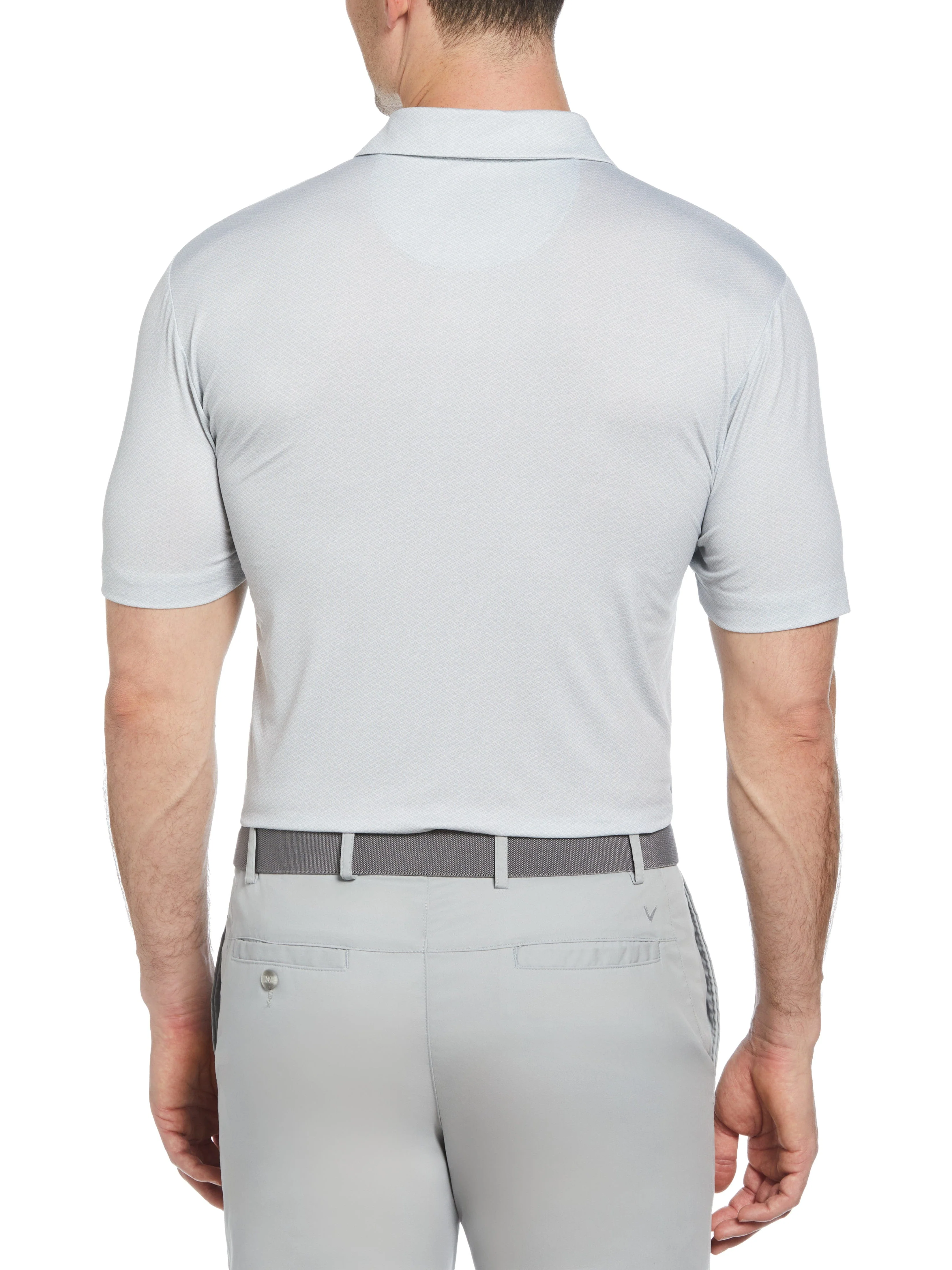 Big & Tall Heather Geo Print Golf Polo